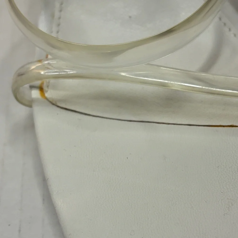 Steve Madden White Square-Toe Clear-Strap Wedges Size 6M